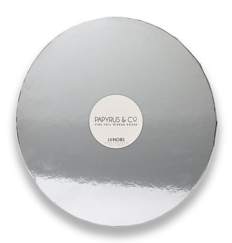 Mirror Masonite Round Cake Board 14"Silver