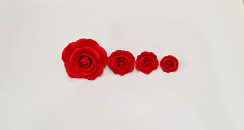 Red Rose Sugar Topper - Medium