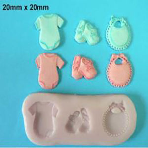 Baby Bib, Shoes and Romper Mould - | Cake Deco Supplies