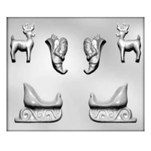 Santa's Sleigh &amp; Reindeer 3D Mould