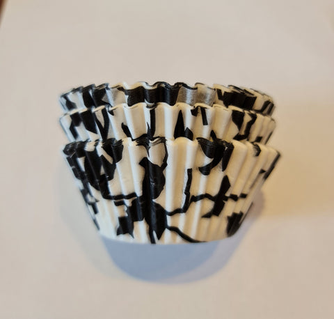 Cupcake Cases Black & White Ivy 50pk