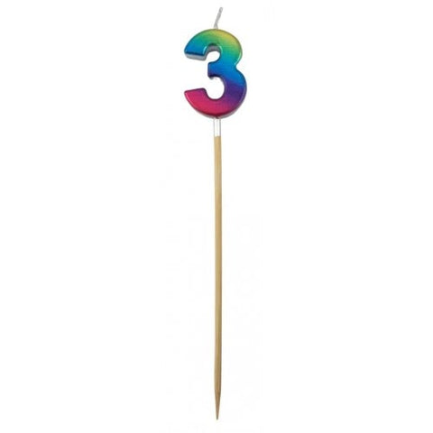 Rainbow No.3 Candle on Spike