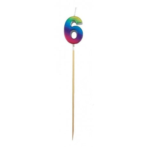 Rainbow No.6 Candle on Spike