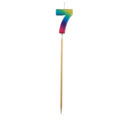 Rainbow No.7 Candle on Spike