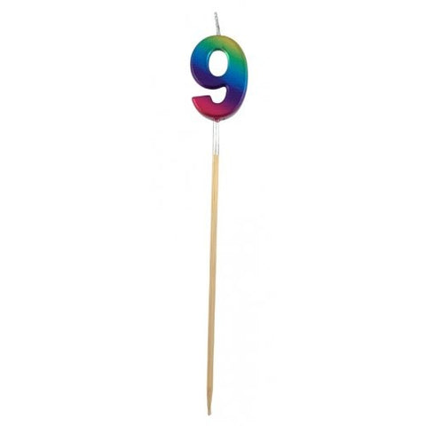 Rainbow No.9 Candle on Spike