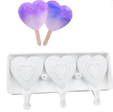 3 Cavity Heart Popsicle Mould