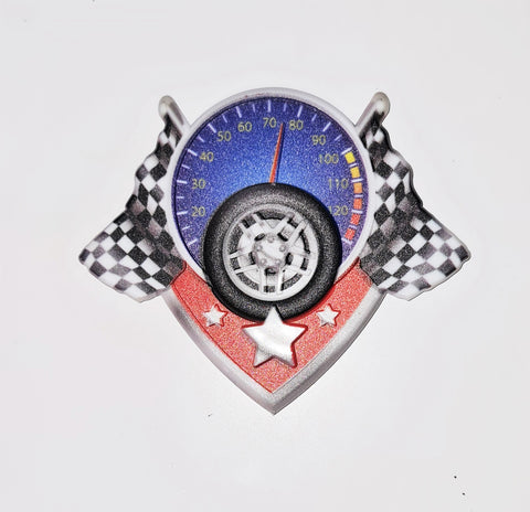 Plastic Racing Plaque Cake Topper