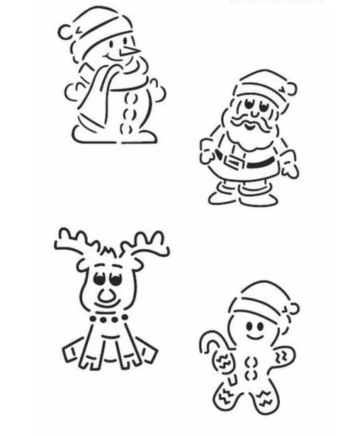 Christmas Cute Symbols Stencil