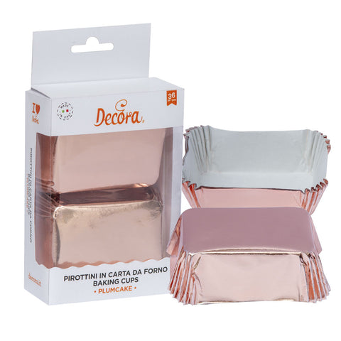 Decora Rectangle Baking Cups Rose Gold