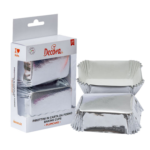 Decora Rectangle Baking Cups Silver