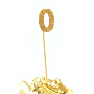 Glitter Gold #0 - 9 on spike Candle