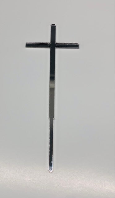 Acrylic - Cross Topper Silver 6x2"