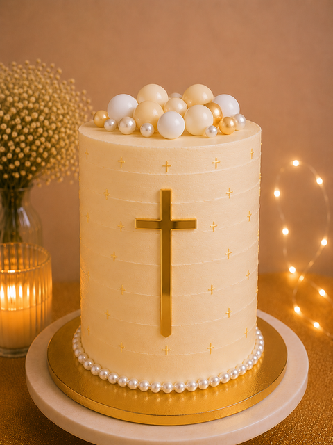 Acrylic Cross Topper 4 x 2.5" - Gold