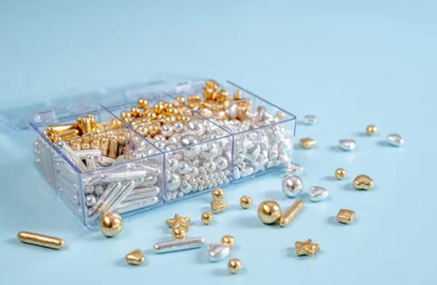 Over the Top Edible Bling Metallic Bento Box Gold & Silver Sprinkles 120g