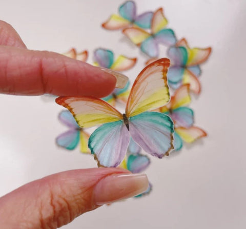 More Wafer Paper Butterflies Rainbow