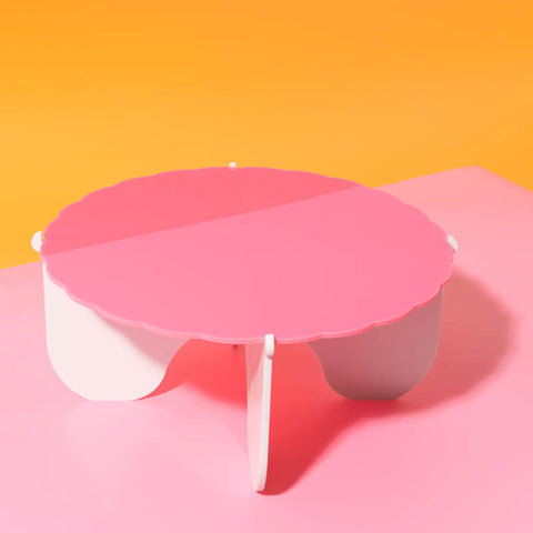 CAKE & CANDLE PLATEAU GATEAU 3-PIECE CAKE STAND (PINK / WHITE)