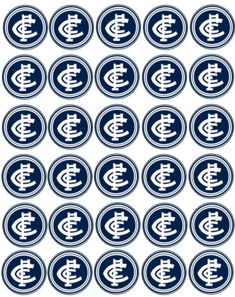 Carlton Blues AFL Cupcake Prints - 1.5" x 30