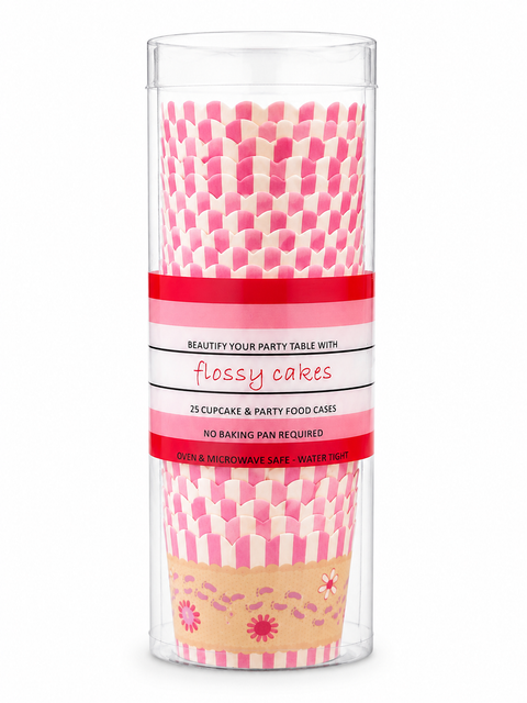 Flossy Cakes Baby Girl Patty Cases 25 Pack