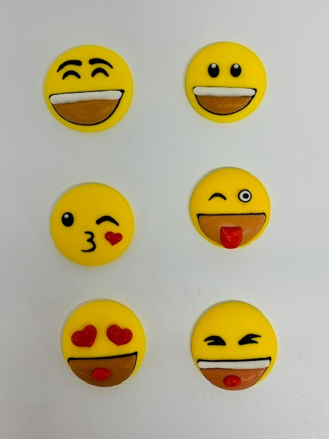 Edible Toppers- Emoji Faces Set of 6