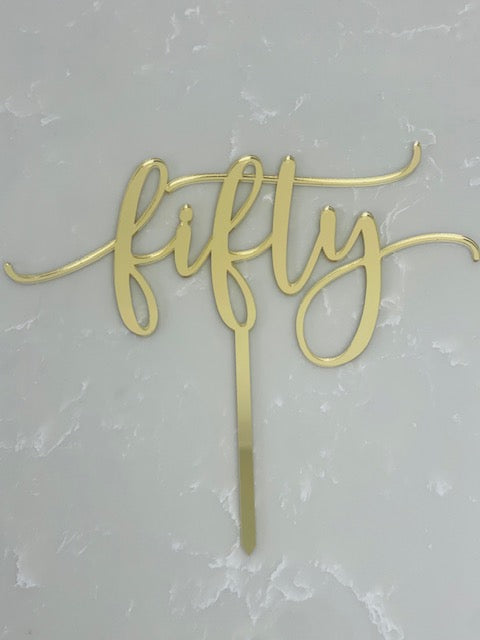 Acrylic Fifty Cake Topper