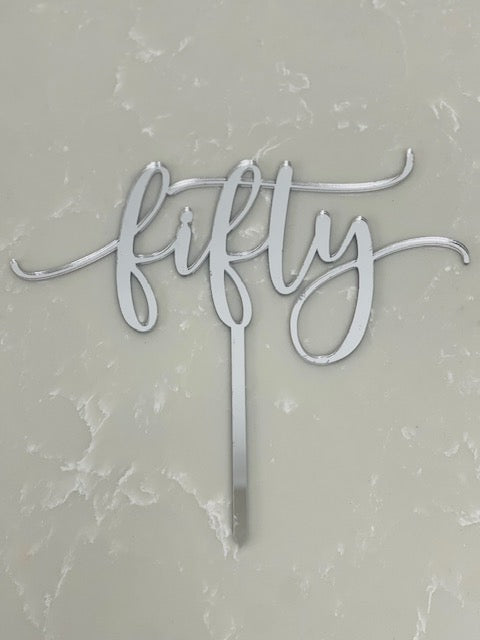 Acrylic Fifty Cake Topper