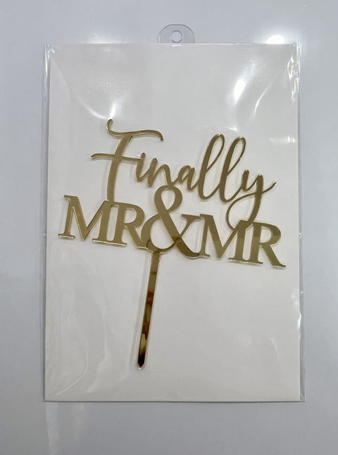 Acrylic Finally Mr & Mr Cake Topper