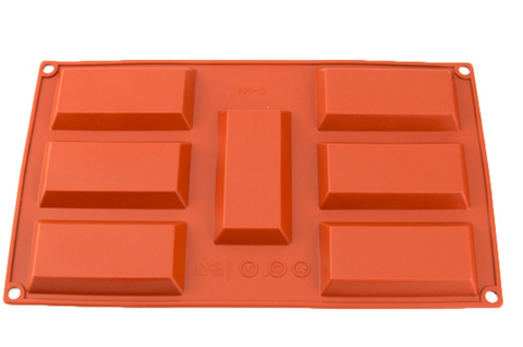 Financiers Shape Silicone Mould 3.6x2x.5" 7 Cavity