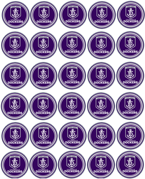 Fremantle Dockers AFL Cupcake Prints - 1.5" x 30