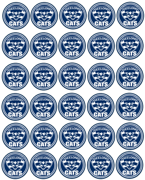 Geelong Cats AFL Cupcake Prints - 1.5" x 30
