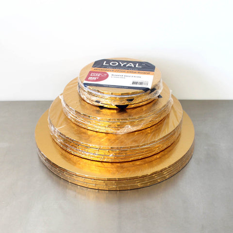 Masonite Cake Board Round Gold 6"