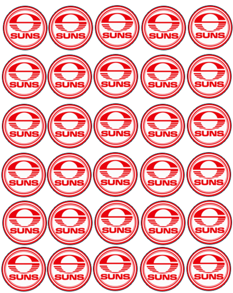 Gold Coast Suns AFL Cupcake Prints - 1.5" x 30