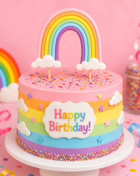 Handmade Sugar Topper - Rainbow
