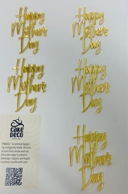 Acrylic - Happy Mother's Day Toppers/ Froppers Gold