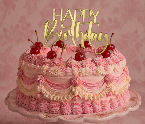 Acrylic Happy Birthday Tokens - Gold