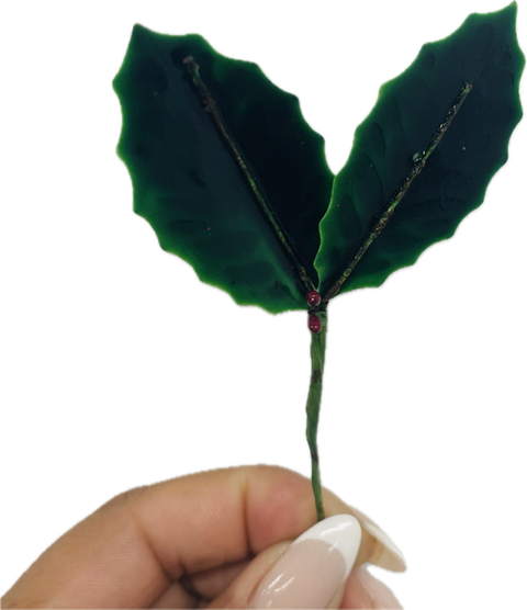 Holly Leaf Plastic Decoration