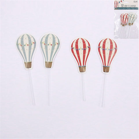 Shmick Hot Air Balloon Cupcake Toppers 12pk