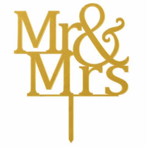 Acrylic Mr & Mrs Topper - Gold