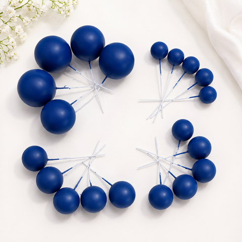 Toppers - Royal Blue Cake Topper Balls 20pcs