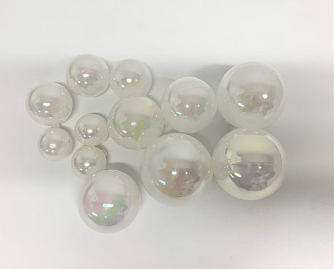 Topper - White/ Hologram Ball Toppers 12pcs