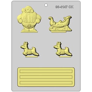 Santa Sleigh & Reindeer Standing Mould