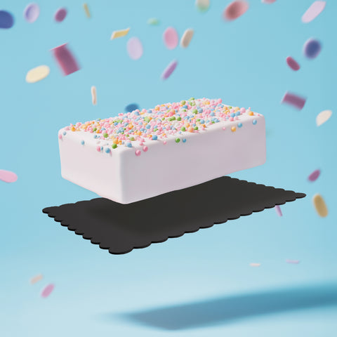 Scalloped Rectangle Cake Board White/Black 10x14"