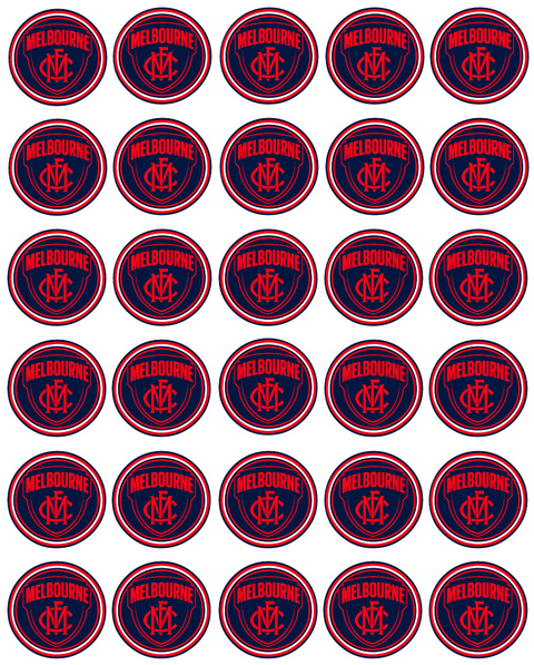 Melbourne Demons AFL Cupcake Prints - 1.5" x 30