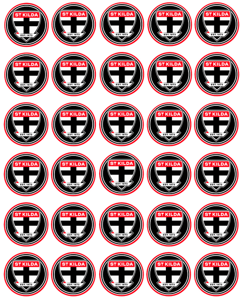 St Kilda Saints AFL Cupcake Prints - 1.5" x 30