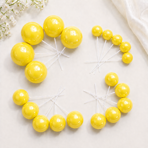 Topper - Yellow Cake Topper Balls 20pcs
