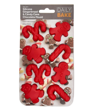 Daily Bake Gingerbread & Candy Cane Silicone Chocolate Mould