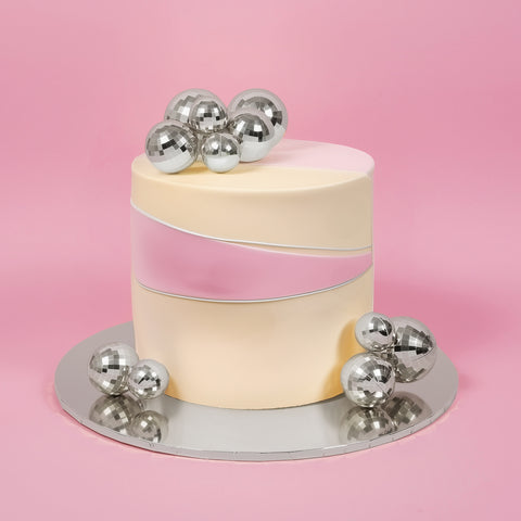 Topper - SPRINKS 12 Piece Disco Ball Toppers - SILVER