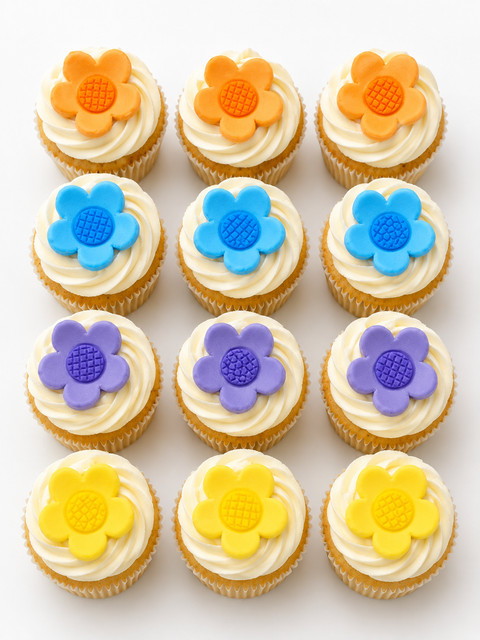 Sugar Toppers - Mini Flowers 12 Pack - Multi Colour
