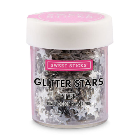 Sweet Sticks Glitter Stars Silver