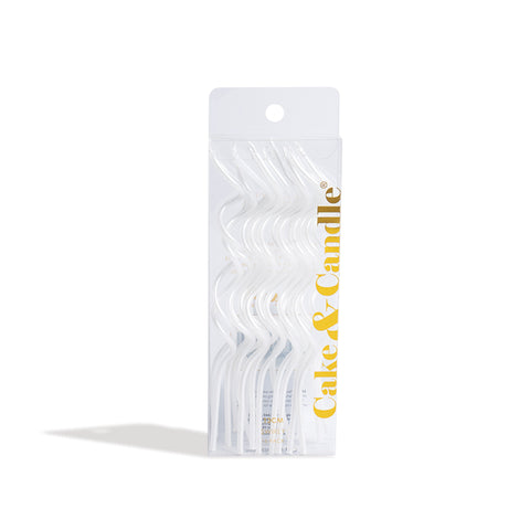 13cm SWIRLY Cake Candles WHITE (Pack of 16)