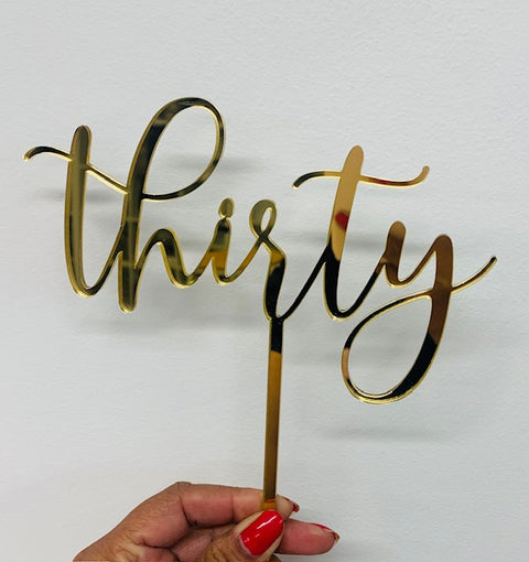 Acrylic - Thirty Cake Topper